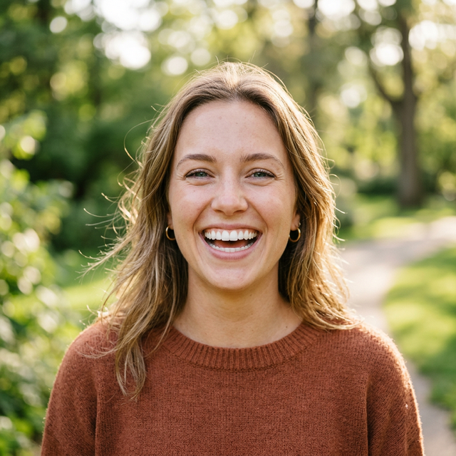 Paciente jovem com sorriso perfeito livre de aparelho